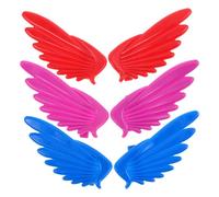 Hohopeti Lot de 6 Breloques Ailes pour Chaussures de Patins à Roulettes, Petits Accessoires Colorés Rouge, Bleu et Rose, Décoration pour Rollers, Skatepark et Loisirs