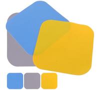 Hohopeti Lot de 6 Coussinets Antidérapants en Caoutchouc Multi-usages, Tapis de Préhension Carrés Gris, Bleu et Jaune, Outils D'ouverture pour Bocaux et Bouteilles, Accessoires la Cuisine