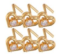 Hohopeti Lot De 6 Piercings De Nez En Forme De Cœur Crochet Tordu Anneaux De Nez Pendants En Tire-Bouchon En Os