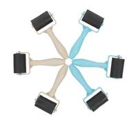 Hohopeti Lot de 6 Rouleaux Encreurs pour Gravure et Impression, Outils de Gravure d'art en Caoutchouc et Plastique, Couleurs Blanc et Bleu, Adaptés pour Peinture, Estampage et Bricolage