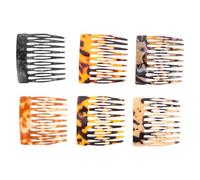 Hohopeti Lot de 6 Set de Peignes de Coiffure Petites Tailles Effet Léopard Multicolore Accessoires pour Cheveux à Dents Larges Antistatiques, Maintien Ferme pour Coiffures et Chignons,