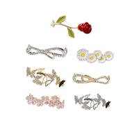 Hohopeti Lot De 7 Boucles De Chaussures Bijoux En Alliage Pierres Précieuses, Clips Décoratifs Détachables Pour Femmes, Accessoires Élégants Pour Mariage, Fête Et Vie Quotidienne
