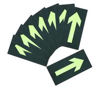 Hohopeti Lot de 8 Autocollants Phosphorescents Flèches de Sortie de Secours Auto-Adhésifs Résistants à L’Eau pour Évacuation Incendie en Centres Commerciaux Supermarchés et Espaces