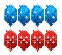 Hohopeti Lot de 8 Ballons en Aluminium Carrés de Dés Décoration Fête Thème Jeu Rouge et Bleu Accessoires Photo Décorations Anniversaire et Soirée Jeux