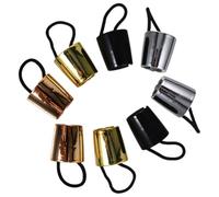 Hohopeti Lot de 8 Élastiques à Cheveux Fins pour Queue de Cheval Métalliques Or Argenté Rose et Noir Brillant Accessoires de Coiffure pour Femmes et Adolescentes Usage Quotidien et