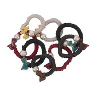 Hohopeti Lot de 8 Élastiques à Cheveux sans Couture en Crin de Cheval pour Filles, Accessoires Kawaii Colorés Perles Cheval du Zodiaque Chinois, Doux Traces, pour Coiffures