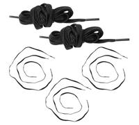 Hohopeti Lot de 8 Lacets Plats Cirés Noirs en Coton 7 MM Larges 120 CM Lacets de Rechange pour Baskets Chaussures de Sport et Randonnée Résistants à L’Humidité et Usure