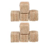 Hohopeti Lot de 8 Mini Meules de Paille Carrées 2x2x2 Cm, Décor de Foin Empilable en Matériaux Robustes pour Maison de Poupée, Accessoires Agricoles DIY, Décor Automnal et Scène Miniature