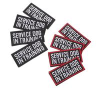 Hohopeti Lot de 8 Set de Écussons Amovibles pour Chien D'assistance 9 X 4 Cm, Patchs Auto-agrippants Haute Visibilité, Adaptés aux Harnais et Gilets de Dressage, Résistants à