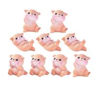 Hohopeti Lot de 9 Figurines Animales en Résine Miniatures de Loutres, Décoration Réaliste pour Jardin et Intérieur, Petits Animaux Marins Légers et Solide, Accessoires pour Micro-paysages