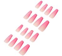 Hohopeti Lot de Faux Ongles à Presser Carrés Rose Dégradé, Manucure Française Complète, Prothèses D'ongles Amovibles pour Femmes et Adolescentes, Style Élégant et Utilisation Facile