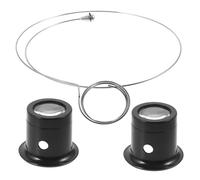 Hohopeti Loupe Frontale Verre de Bijoutier Grossissement 5X et 10x, Monture Acier, pour Réparation de Montres, Horlogers et Passionnés, Usage Professionnel et Précis, Outil Compact