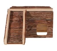 Hohopeti Maison en Bois pour Hamsters Et Hérissons Cabane Ventilée en Bois Naturel Petit Nid Refuge pour Petits Animaux De Compagnie Habitat Sécurisé Et Rafraîchissant