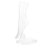 Hohopeti Mannequin Pied Transparent avec Base Support Plastique pour Chaussettes Modèle Display Réutilisable pour Vitrine Pied Factice Féminin pour Exposition Retail
