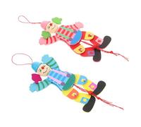 Hohopeti Marionnettes à Fils Clown en Bois Lot de 2 Jouet de Spectacle pour Garçon et Filles Décoration Suspendue Développement Créativité et Motricité Couleur Aléatoire