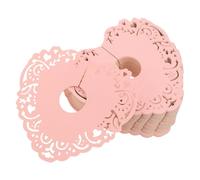Hohopeti Marque-verres en Papier Forme Cœur Rose 50 Pièces Surface Écrivable pour Verres à Vin, Décoration Chic pour Mariage et Banquet, Identification de Boisson