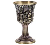Hohopeti Médiéval en bronze avec gravure Fu Gobelet à vin chinois traditionnel pour cérémonies et décoration maison Coupe pour fêtes et réunions