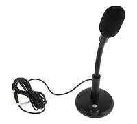 Hohopeti Microphone de Conférence USB C-210 3,5mm pour PC et Portable | Col de Cygne Réglable, Capture Omnidirectionnelle, Design Stable de Bureau, Noir Métal Plastique