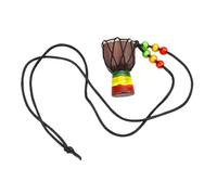 Hohopeti Mini Djembe Instrument Necklace Handmade African Drum Charm Pendant For Music Lovers With Soft Nylon Cord Unique Miniature Wooden Drum Decoration For Parties And Daily Wear