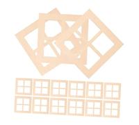 Hohopeti Mini Fenêtre en Bois 15 Pièces pour Maison de Poupée, Mobilier et Décoration Miniature Cadre à Quatre Carreaux 7 Cm, Accessoire de Maquette de Scène pour Jouets et Décorations