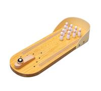 Hohopeti Mini Jeu de Bowling en Bois Portable pour Bureau, Éducatif Interactif 9 Quilles, Décoration de Table pour Maison, École et Bar, Jeu de Lancer de Balle Amusant et Compact