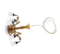 Hohopeti Mini Lustre Doré 1/87 pour Maison de Poupée Plafonnier Miniature Lumière Blanche Chaude Décoration Miniature pour Salon et Projet de Bricolage