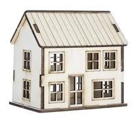 Hohopeti Mini Maison en Bois Décorative Préassemblée Modèle Réduit pour Diorama et Village de Noël Puzzle 3D Maison Cabane Figurine Rustique Beige pour Décoration Intérieure 1 Pièce