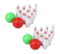 Hohopeti Mini Modèle de Bowling Décoratif en 2 Ensembles, Accessoires pour Petite Maison, Mini Boules de Bowling en Matériau Solide, Décoration Miniature pour Maison de Poupée, Jeu
