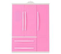 Hohopeti Mini Penderie Décorative pour Poupée, Armoire à Trois Portes en Bois, Meuble Miniature pour Maison de Poupée, Accessoire de Mobilier, Décoration pour Éducatif, Mobilier de Jeu