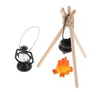 Hohopeti Miniature Camping Doll House Scene Prop Set with Detailed Fire Pit Versatile Pretend Play Toy for Photography and Decoration