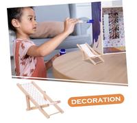 Hohopeti Miniature Chaise Longue Bois Style Plage Chaise Miniature Décorative pour Maison de Poupée de Plage Compcte et Portable pour Décoration
