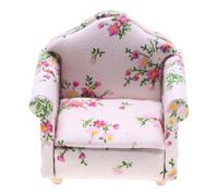 Hohopeti Miniature Dollhouse Sofa Floral Pattern Mini Couch for Tiny Furniture Bedroom Accessories Compact Living Decor