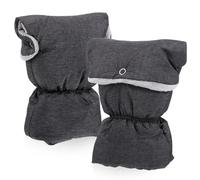 Hohopeti Mitaines en Polaire Chaudes pour Poussette 1 Paire Couleur Gris Foncé Cache-Mains Universels Boutons-Pression et Bande Élastique Réglable Accessoires D’Hiver pour Parents et