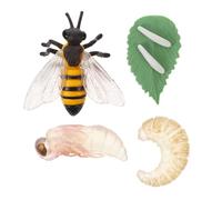 Hohopeti Modèle Cycle Vie Abeille Réaliste Éducatif Figurine Insecte Miniature pour Apprentissage Garçon Fille