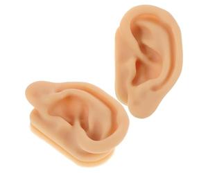 Hohopeti Modèle Oreille Silicone Souple pour Acupuncture et Perçage Modèle Anatomique Humain Portable pour Formation et Pratique