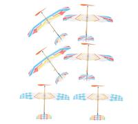 Hohopeti Modèles D'avions en Élastique Jouet pour Garçon Et Filles, Kit 6 Pièces Multicolore, Planeur Léger Et Réutilisable, Extérieur Et Développement Motricité