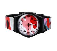 Hohopeti Montre-Bracelet Garçon Et Filles Camouflage Rouge en PVC Léger Design Dessin Animé Facile à Lire pour École Et Voyage