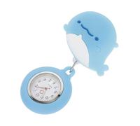 Hohopeti Montre de Poche Infirmière Rétractable à Clip Ronde en Silicone Phosphorescent, Montre Gousset Médicale pour Femmes, Motif Baleine, Usage Hospitalier Professionnel, Design