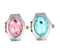 Hohopeti Montres à Anneau Rabattable Style Unique et Classique en Quartz 2 Pièces Bande Élastique Extensible pour Garçon et Filles pour Anniversaire ou Fête