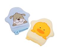 Hohopeti Moufles De Bain Bébé Doux En Coton Lot De 2 Pour Nés Garçon Et Filles Motifs Canard Et Chien Absorbants Légers Pour Bain Maison Voyage