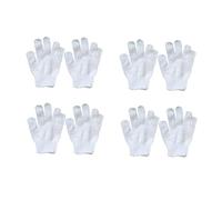 Hohopeti Moufles de Bain pour Garçon et Filles en Nylon Blanc, Lot de 8 Set de Set, Faciles à Enfiler, Exfoliation Douce pour Éliminer les Peaux Mortes Lors du Bain