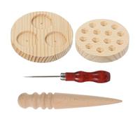 Hohopeti Moule à Cônes de Moxa en Bois 14 Trous Kit 4 Pièces pour Fabriquer des Cônes et Rouleaux de Moxa Maison Outil Léger et Solide pour Moxibustion Artisanale