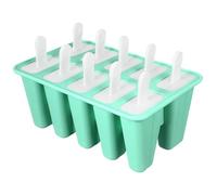 Hohopeti Moule Popsicle Silicone Vert Cavités avec Couvercles et Bâtonnets Bac Glace Réutilisable pour Glace Sorbet et Glaçons DIY Facile à Nettoyer et Démouler