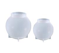 Hohopeti Moule Silicone Sphere en Silicone Blanc 2pcs pour Moulage de Résine Sphérique Non Adhérent pour Projets de Bricolage et Décoration de Boules en Résine