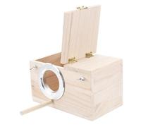 Hohopeti Nichoir à Oiseaux en Bois Petite Taille Ouverture Gauche Support De Nidification Solide Protection Vent Et Prédateurs pour Oiseaux Chanteurs en Extérieur