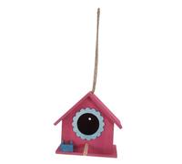 Hohopeti Nichoir D'extérieur Suspendu en Bois Naturel, Mangeoire à Oiseaux Décorative Rouge Mini, Nichoir Sécurisé pour Jardin Et Balcon, Habitat Chaleureux pour Petits Oiseaux