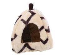 Hohopeti Nid Chauffant pour Hamster, Hamac Isolant en Peluche Beige à Motifs Carrés, Taille Petite, pour Cage D’Animaux de Compagnie, Adapté aux Hamsters et Chinchillas