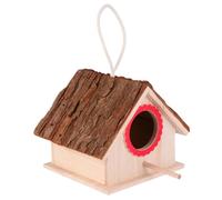 Hohopeti Nid D’Oiseau en Bois Massif pour Jardin, Nichoir Artisanal Décoratif Petit Format, Maison D’Oiseaux Créative Résistante pour Petits Oiseaux, Décoration Extérieure Patio