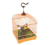 Hohopeti Oiseau Chanteur Réaliste en Cage Miniature Activé Son à Induction pour Garçon et Filles Cage Décorative Compacte sans Piles Interactif D’Animaux Électroniques