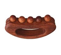 Hohopeti Outil de Massage Gua Sha en Bois Massif avec Structure Courbée et Poignée, Grattoir Solide à Cinq Boules pour Relaxation Musculaire et Soin Corporel